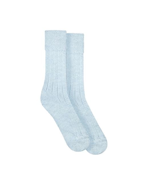 Paul James Knitwear Blue Alpaca Kenilworth Lounge Socks