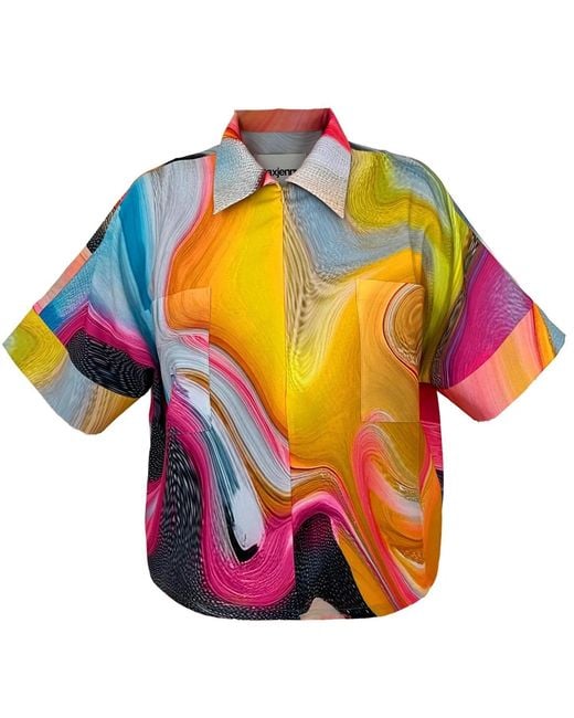Maxjenny Multicolor Cropped Shirt