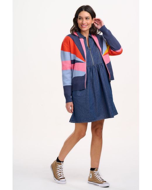 Sugarhill Blue Solana Knitted Bomber Multi, Sunrays