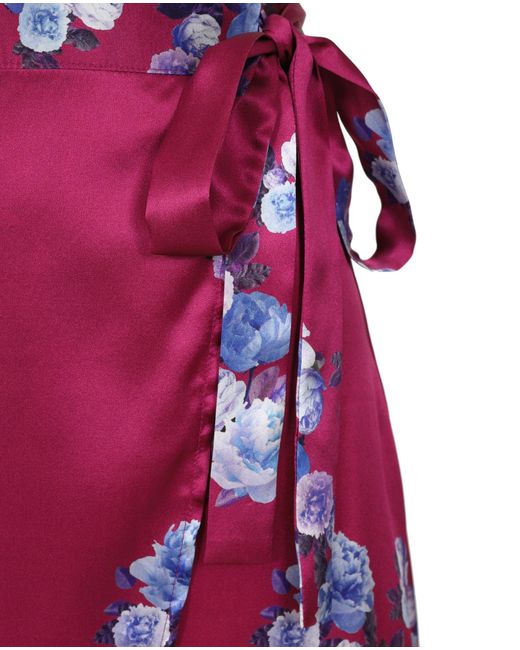 Sophie Cameron Davies Purple Peony Silk Wrap Skirt