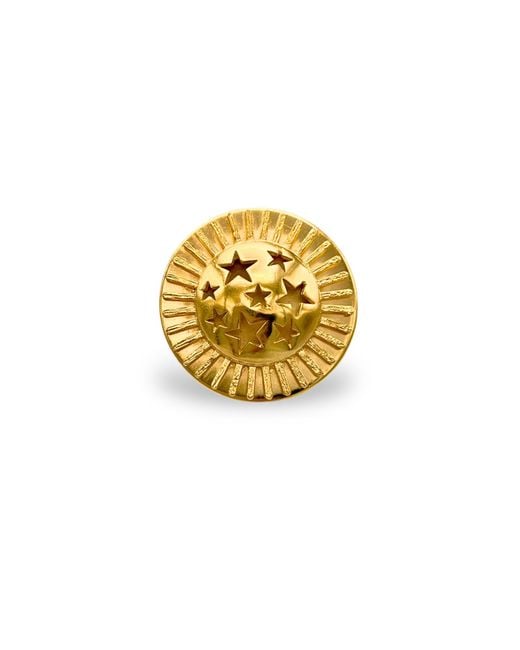 Jaredjamin Metallic Starburst Statement Ring