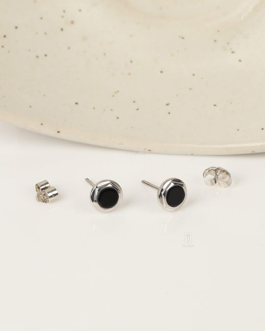 The Jewelz Multicolor Neutrals Shadow Gleam Onyx Earrings for men