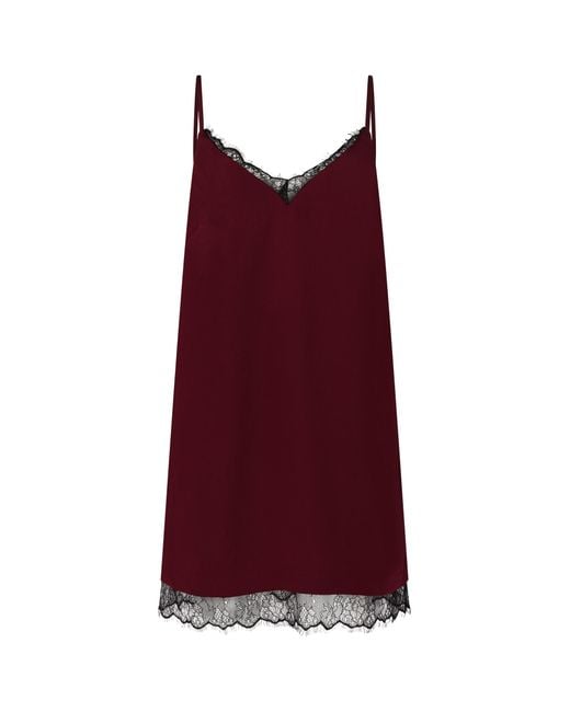Little Lies Red Nightbird Plum Satin Slip Dress