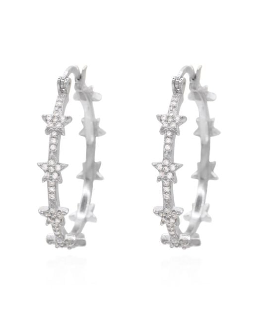 Luna Charles Metallic Aneira Star Hoop Earrings