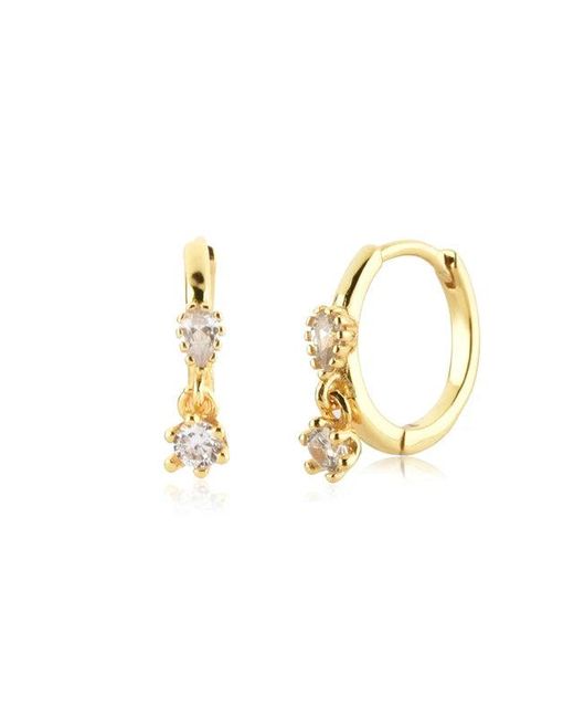 Nazzar Metallic Mini Pear Cut Huggie Hoop Vermeil Earrings