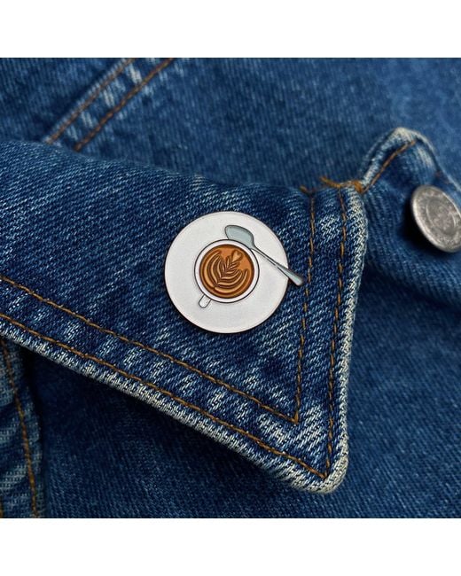 Make Heads Turn Metallic Enamel Pin Cup Of Coffee
