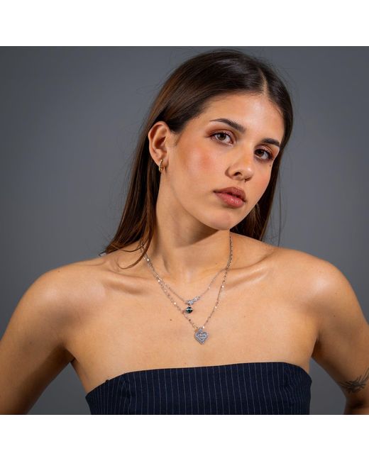 Ebru Jewelry Metallic Cosmic Journey Opal Star Drop Necklace