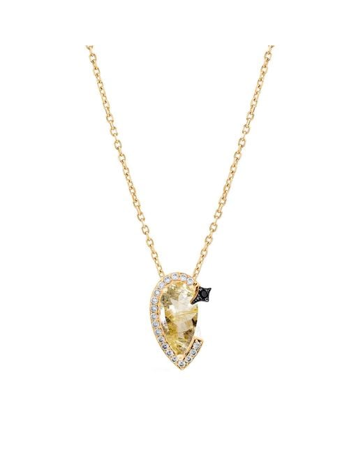 SALLY SKOUFIS Metallic Nourish Necklace Petite With Natural Diamond & Rutile