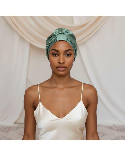 Hi Silk Green Set Of Two Double-Layer Silk Bonnets