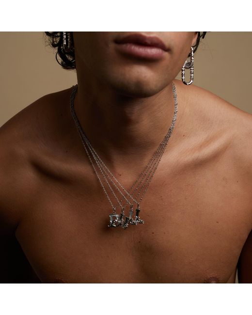 Kasun Metallic Solid S Initial Necklace With Marble