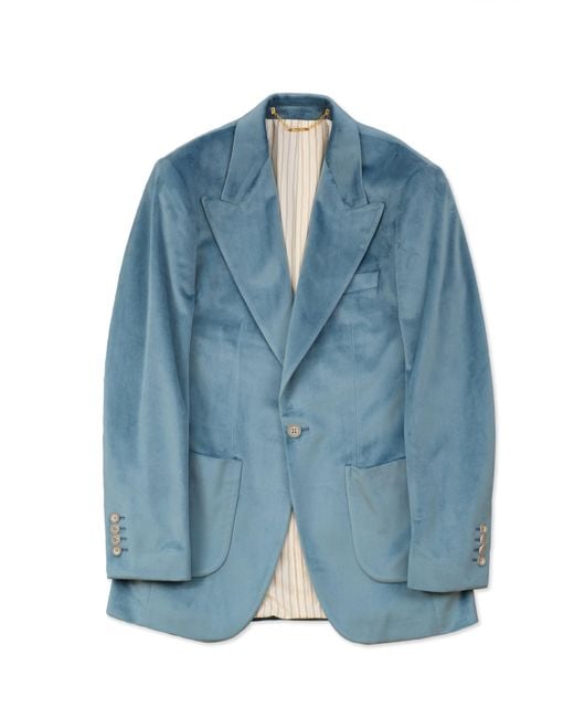 Gresham Blake Blue Light Velvet Jacket for men