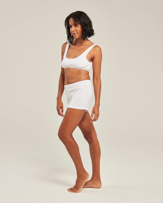 Nudea White The Organic Cotton Dip Front Bralette