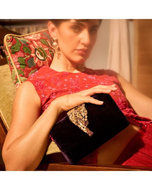 Simitri Purple Royal Raaka Clutch
