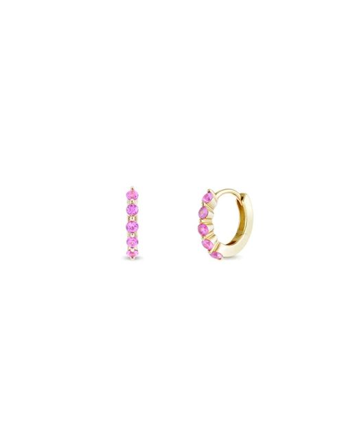 Dinny Hall Pink Shuga Mini Sapphire Huggie Hoops