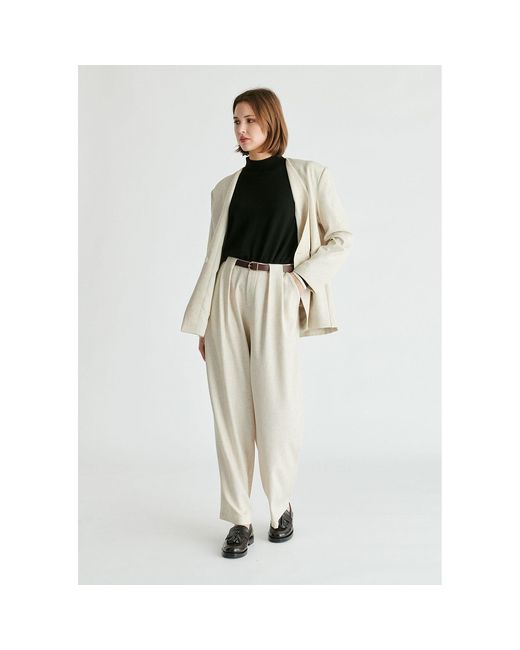 Paisie Natural Neutrals Drop Shoulder Double Breasted Blazer