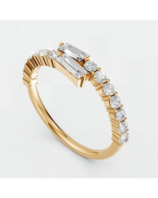 Aya Fine Jewelry White Baguette & Round Lab Grown Diamond Ring