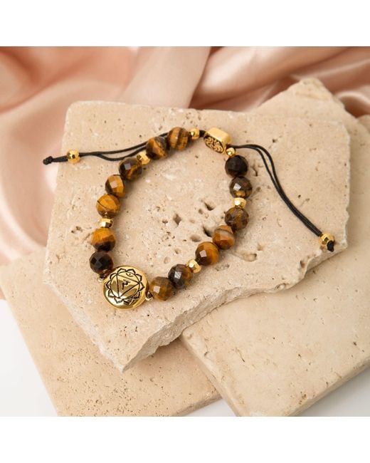Seven Saints Metallic Solar Plexus Chakra Tiger's Eye Energy Protection And Psychic Power Bracelet