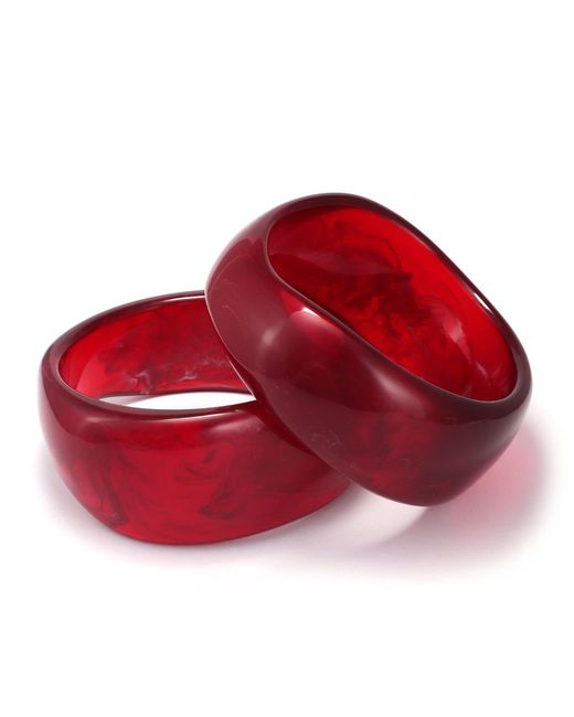 Hye Jane Jewelry Red Raspberry Forma Resin Bangle Set