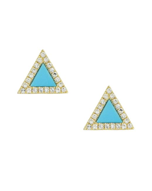 KAMARIA Blue Triangle Diamond Stud Earrings