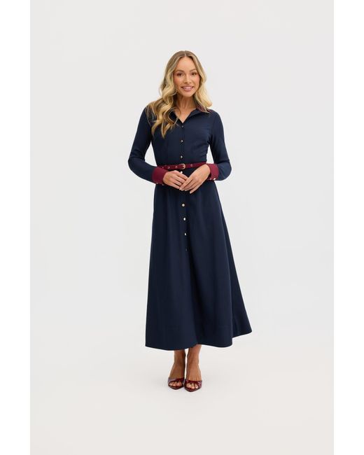 Why Mary Blue Marion A-Line Classic Midi Dress