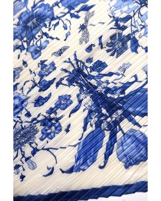 Wild Cosmos Blue Isabel Plissé Petit Scarf