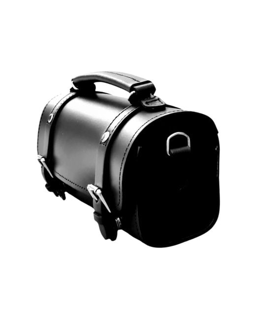 Zatchels Black Handmade Leather Bowler Bag
