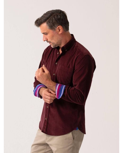 Koy Clothing Red Port Cord Shirt for men