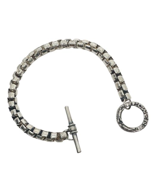 Tg-Jewellery by Tamara Gervasio Metallic Sterling Box Chain Bracelet With T-Bar Clasp for men