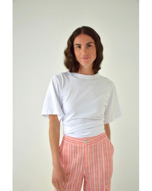 Mind Traveler Blue Cropped Tie-Waist T-Shirt