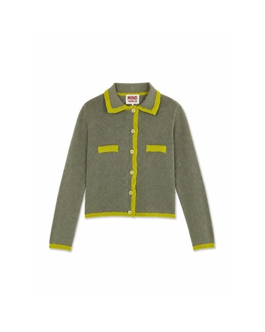 Mind Traveler Green Pistachio Trim Knit Teresa Cardigan