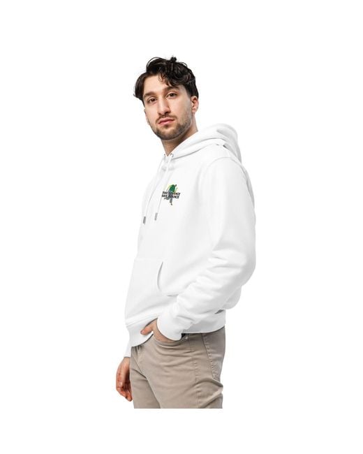 Anchor and Crew White Take A Chance Have A Dance Disco! Organic Cotton Embroidered Heavyweight Hoodie for men
