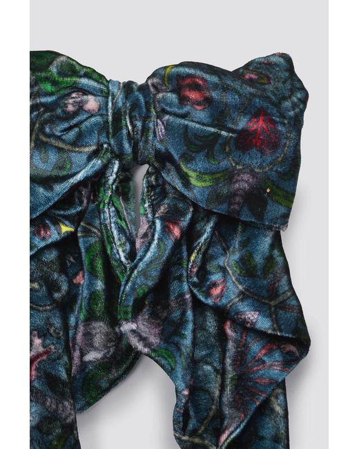 Natalia Petruch Blue Eloise Hair Clip Silk Velvet Bow