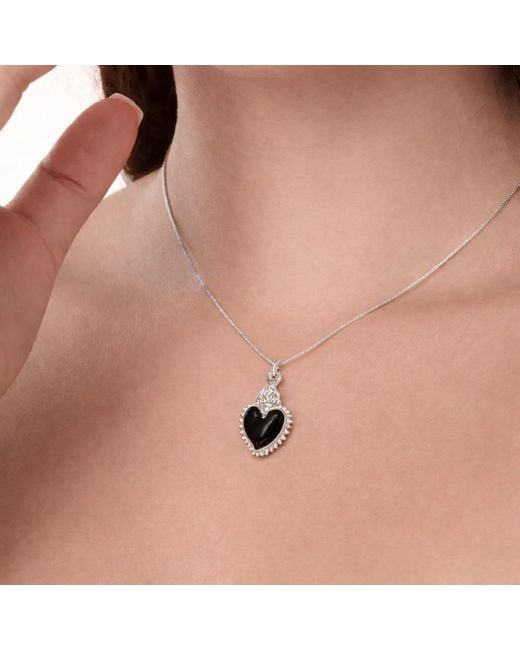 Unaloe Metallic Sterling Necklace With Heart Pendant – Elegant Symbolic Jewelry For