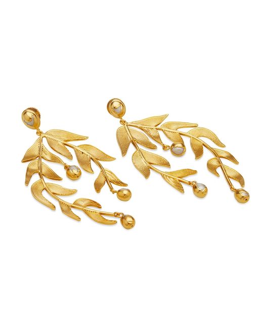Dhwani Bansal Metallic Sooki Chandelier Earrings With Baroque Pearls