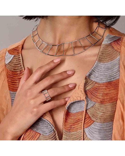 Lucy Quartermaine Metallic Solid Sterling Egyptian Tomb Ring