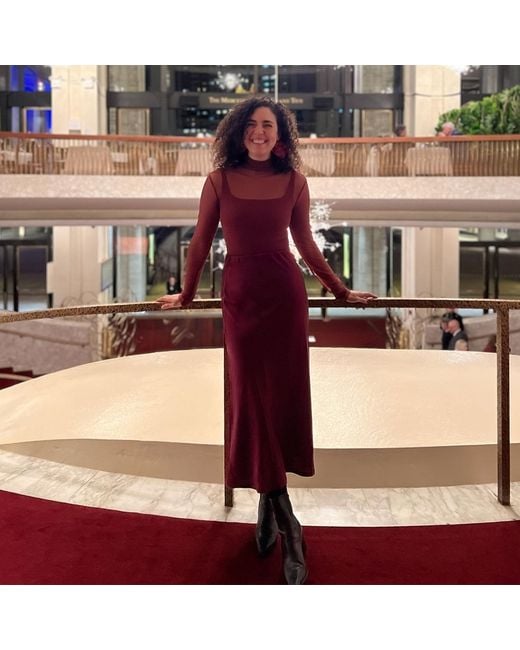 L2R THE LABEL Purple Burgundy Satin Amal Slip Skirt