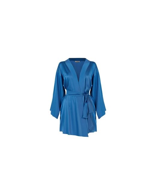 Avenue 8 Blue Mini Silk Robe
