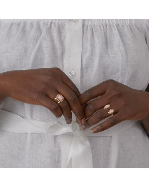 Vintouch Italy Metallic The Beloved Gold-plated Pink Cameo Ring