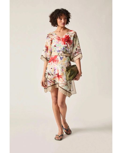 James Lakeland White Floral Mosaic Kaftan