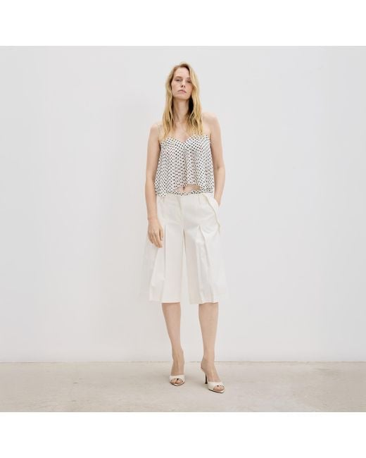Herfetch White Polka Bermuda Shorts