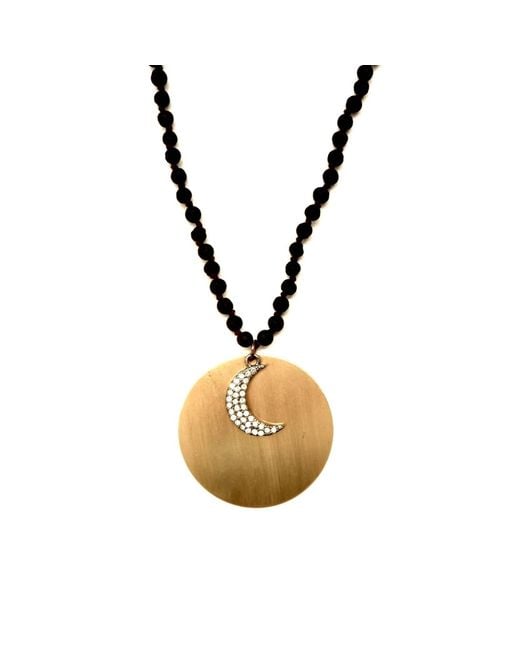 Persia Dona Jewelry Metallic Circle X Moon Necklace