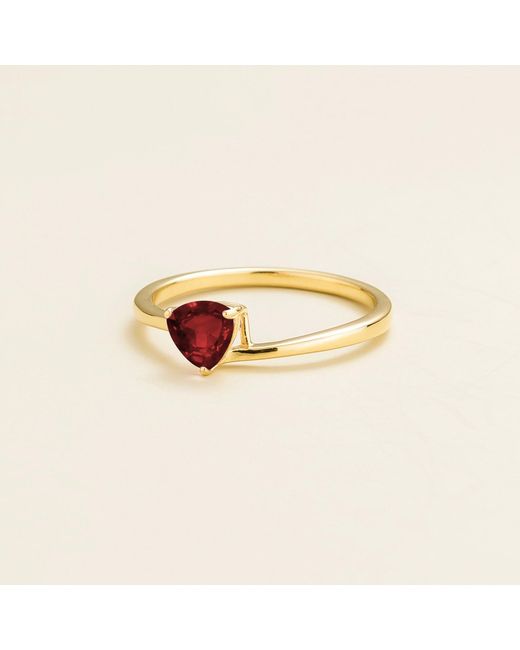 Juvetti White Trillion Ruby Solitaire Ring