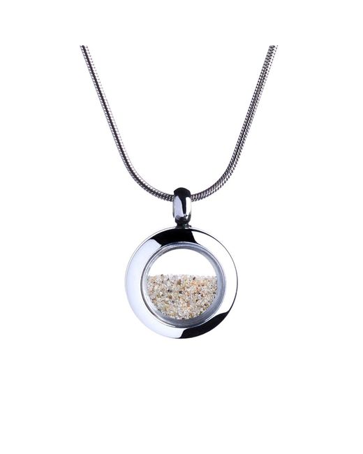 My Little Nature White Neutrals Tiny Size Designer Necklace With Natural Beach Sand