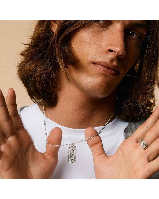 Charlotte's Web Jewellery Metallic Sterling Silver Celtic Knot Pendant Necklace for men