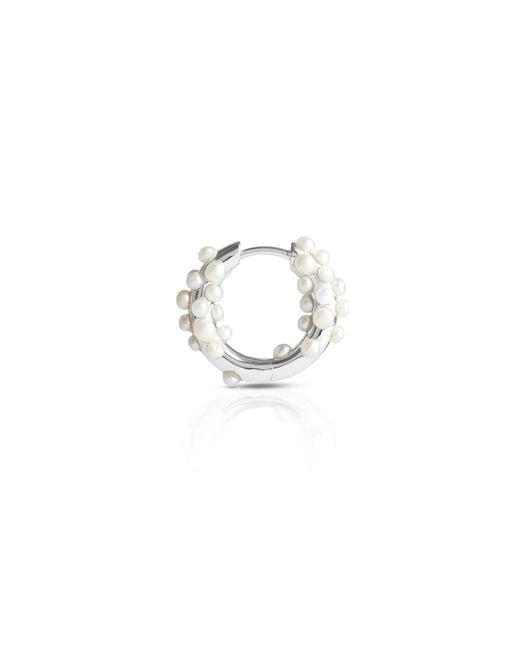 Kasun Metallic Pearl Cluster Hoop Earring