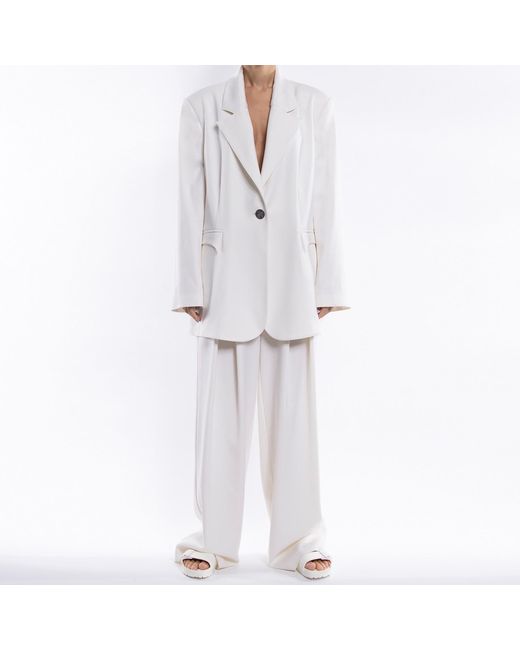 Vestiaire d'un Oiseau Libre White Merino Wool Trousers
