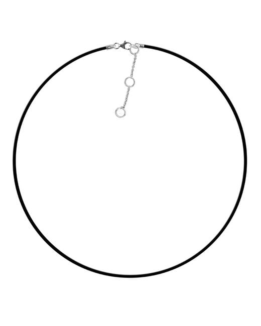 Zohreh Metallic 16" Leather Necklace Sterling