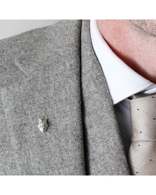 Lee Renee Metallic Wolf Lapel Pin – for men
