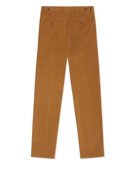 Gresham Blake Brown Light Cotton Stretch Chino for men