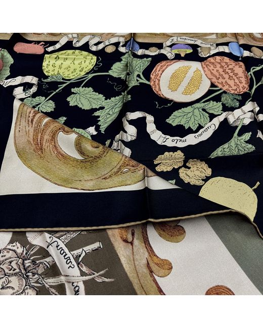 Wenzi Metallic Neutrals Fruitful Elegance Sand Hand Painted Pattern Double Sided Silk Twill Scarf